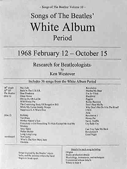 Photo of cover of Songs of The Beatles' White Album Period